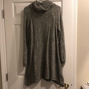 Cowl neck sweater dress